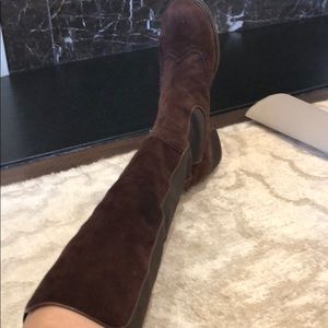 Knee high suede boots
